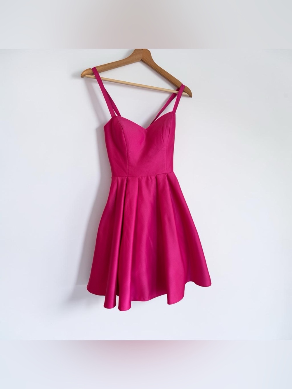 Blondie Nites Fuchsia Fit-and-Flare lace up back Strap Dress